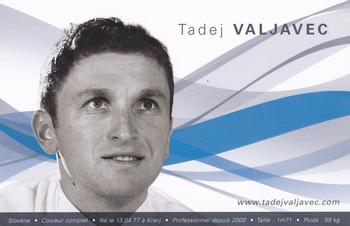 2009 AG2R La Mondiale #NNO Tadej Valjavec Front